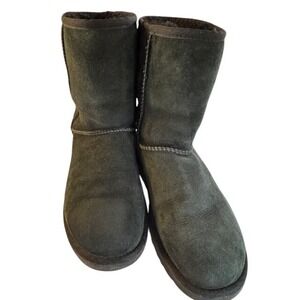 UGG Classic Short Black Suede Leather Winter Boots‎ Womens Comfortable Shoes